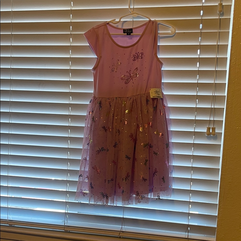 Girls' Pink Butterfly Dress